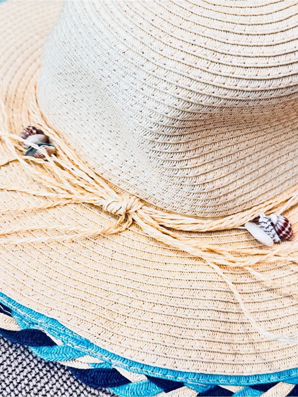 Floppy Hat Beach Hat with Shell Accents